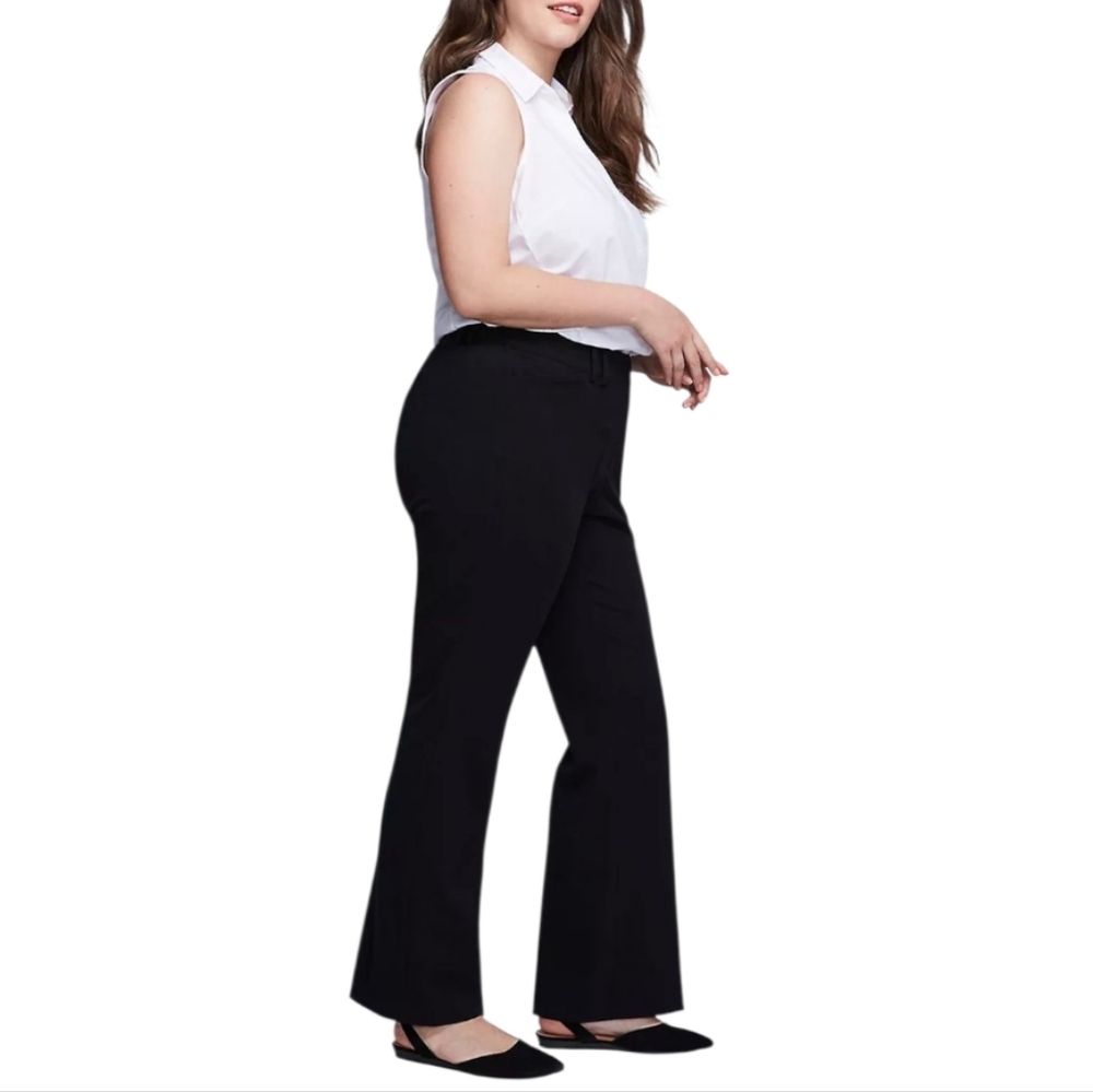 Lane Black Bryant High Rise Wide Leg Career Academia Pants Plus Size 18 Short